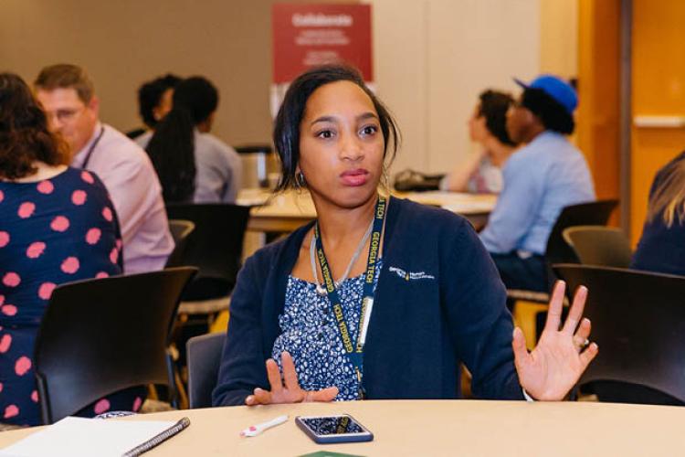 Female Georgia Tech employee participating in a workplace learning signaure program